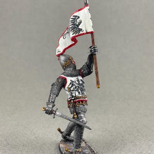 Historical figure 54 mm, Knight miniature statue, Painted tin toy soldier, Gottfried IV van Cuyk Graf von Arnsberg figurine, Middle Ages