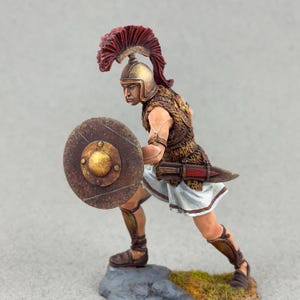 Iberian Warrior figurine 75 mm 1/24, Painted tin toy soldier, Ancient Carthage, Second Punic War, Historical figure, Collectable miniature