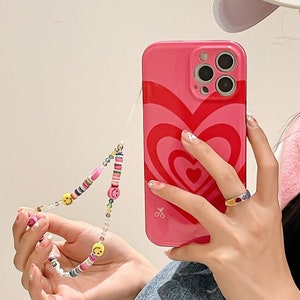 Korea Lovely Pink Striped Irregular Mirror IPhone Case –