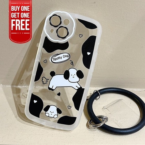 Retro Puppy Dog Animal Cow Print Black Wristband Clear Phone - Etsy