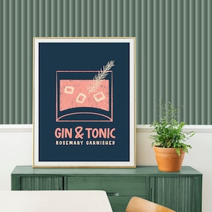 G&T, Cocktail Wall Art, Wall Art, Wall Art Prints, Wall Decor, Home Decor, spritz, Pina Colada , Wall Art Print, alcohol prints,