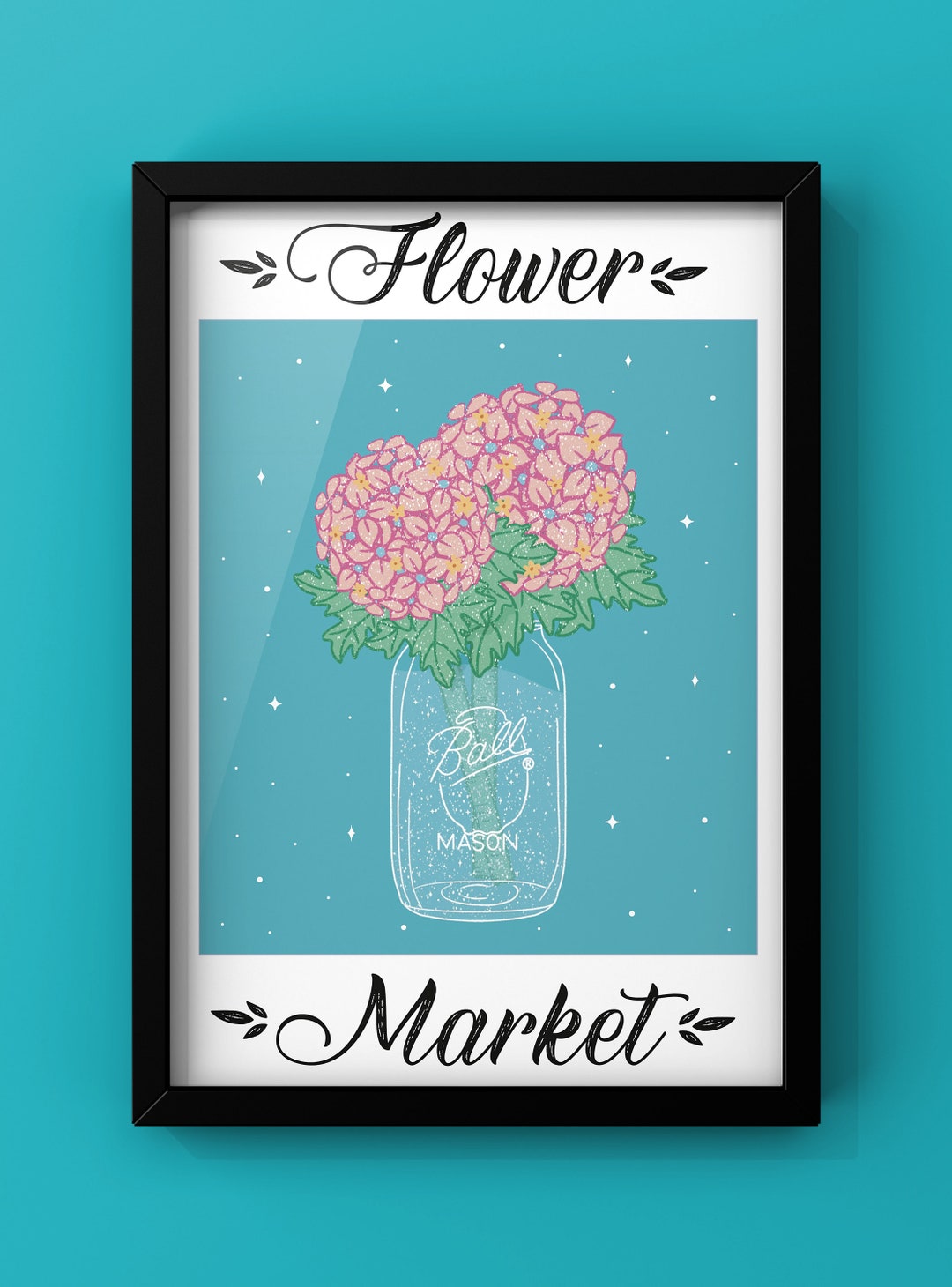 Flower Market Wall Art Print A4 Wall Art Prints Wall Etsy