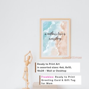 Art Prints Download, Gift for Mom, Gift from kids, Mom Birthday Gift, MOM affirmations, mom wall art, Mother&#39;s Love, Mom Quote, Beach Vibe