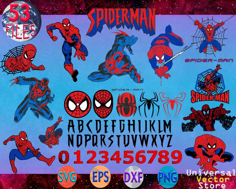 Download Spiderman Alphabet Svg Cut Files For Cricut Silhouette Marvel Svg Spider Man Numbers Svg Spiderman Vector Layered Files Svg Eps Png Stencils Templates Craft Supplies Tools Vadel Com