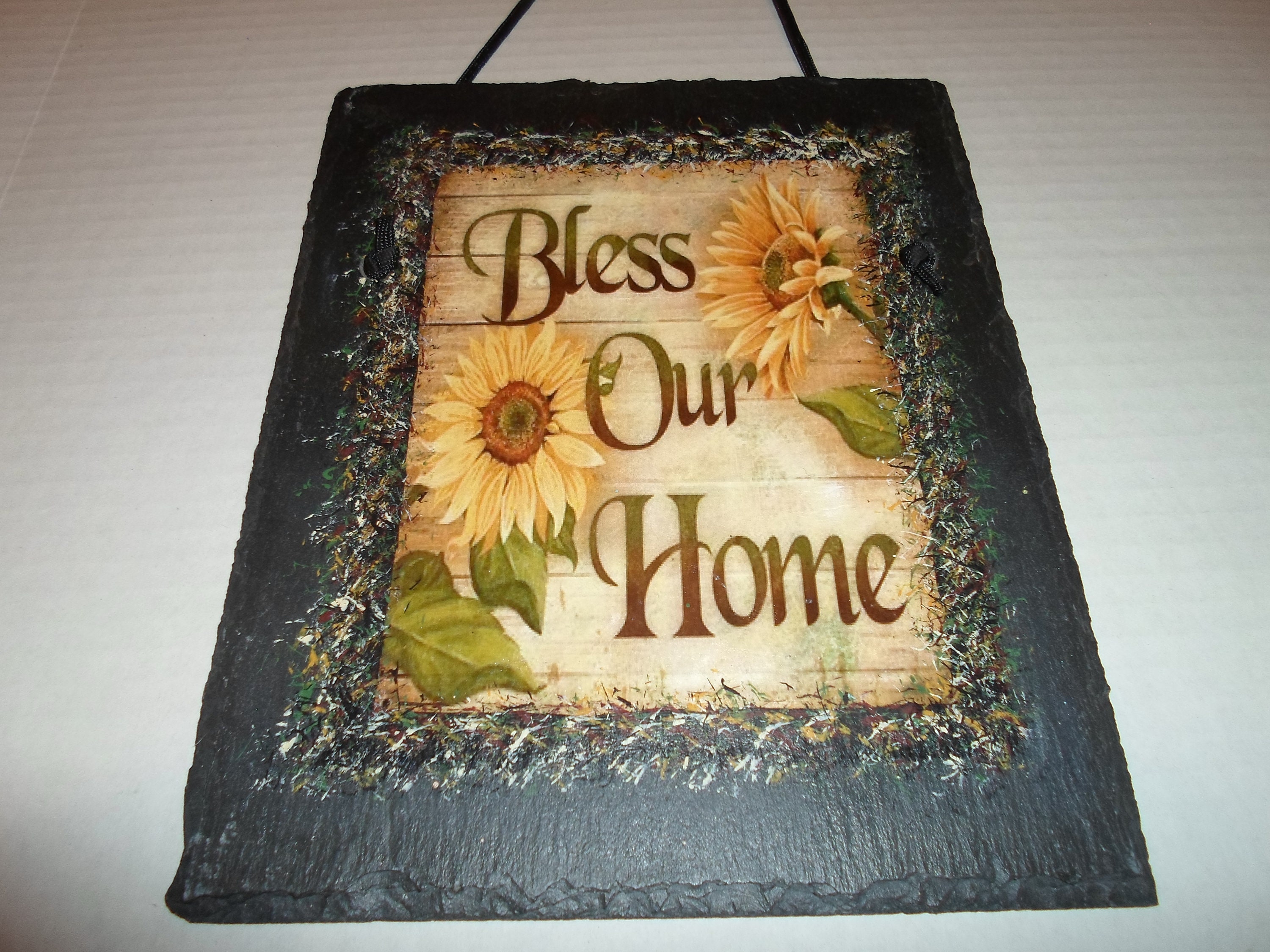 8x10 Decoupage & Hand Painted Slate Roofing Tile From Maine Etsy