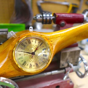 Propeller clock. Vintage Sensenich wood airplane drone propeller. 44"