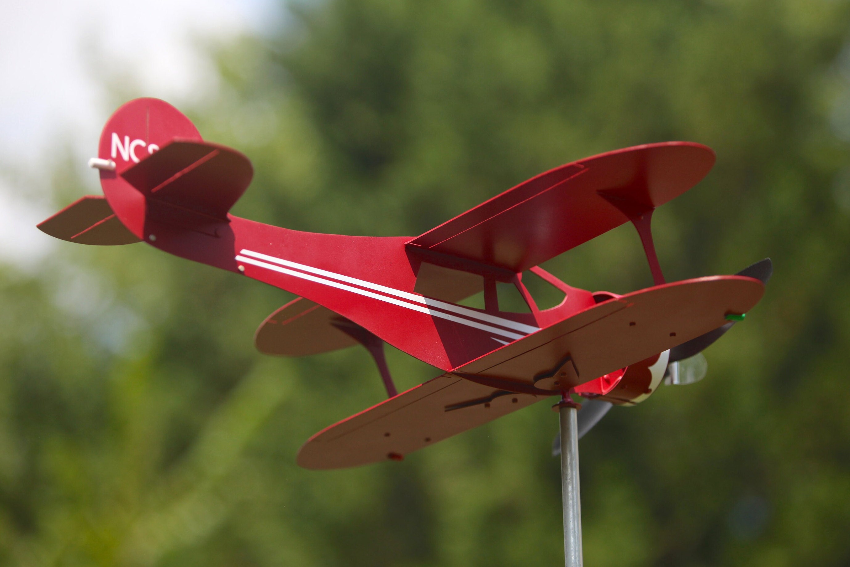 Beechcraft Model 17 Staggerwing Biplane Airplane Weather Vane, Windmill ...