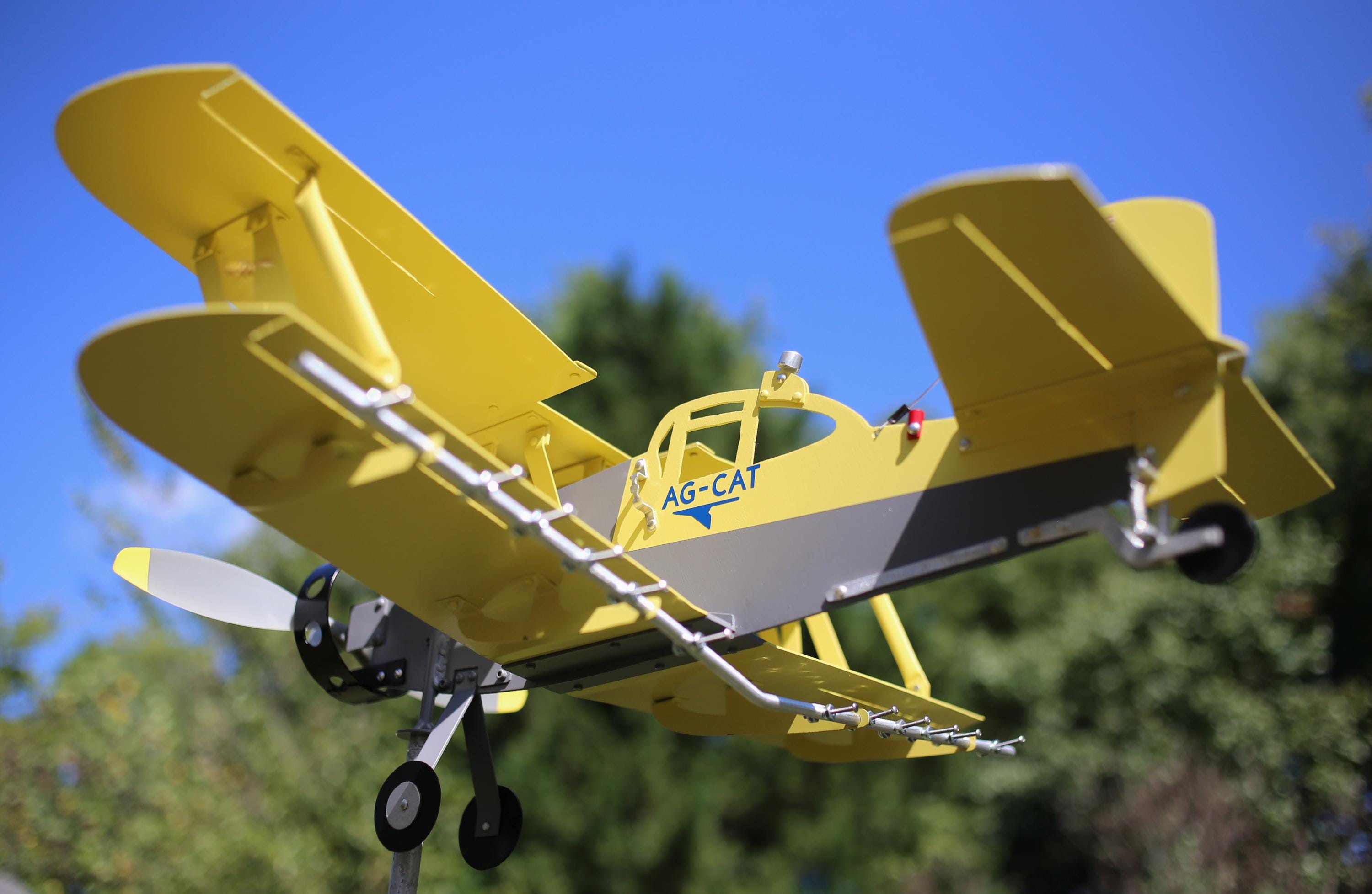 Grumman G-164 Ag-cat Airplane Weather Vane, Windmill, Whirligig