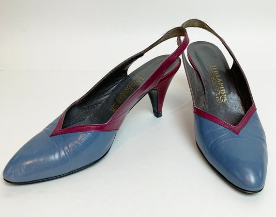 Vintage 1980's Ted Lapidus Purple Leather Heels - image 1