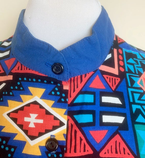 Vintage 1980's Southwestern Cropped Blouse - image 2