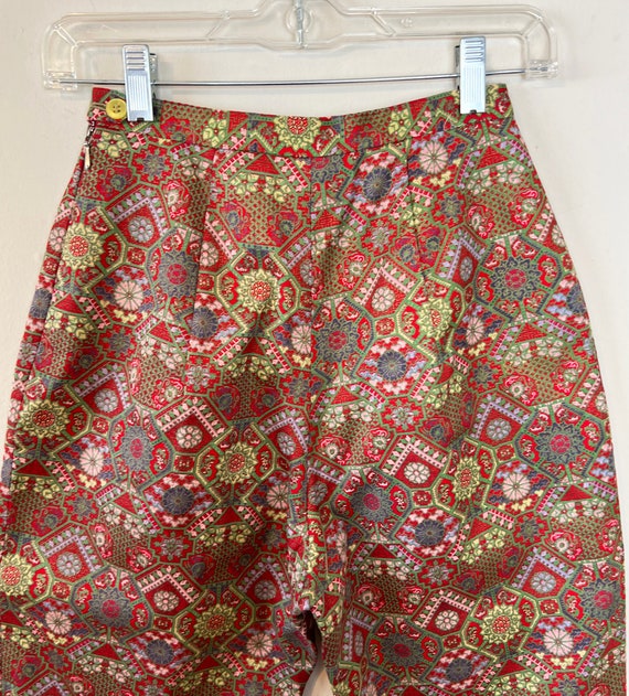 Vintage 1960's Cigarette Pants with Ornate Pattern - image 6