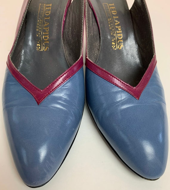 Vintage 1980's Ted Lapidus Purple Leather Heels - image 5