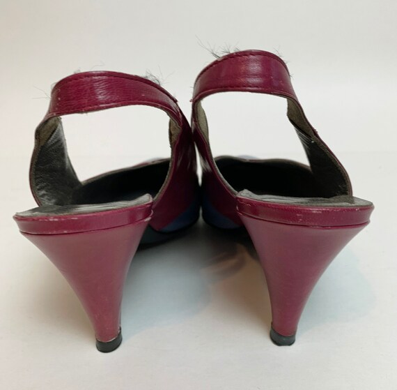 Vintage 1980's Ted Lapidus Purple Leather Heels - image 6