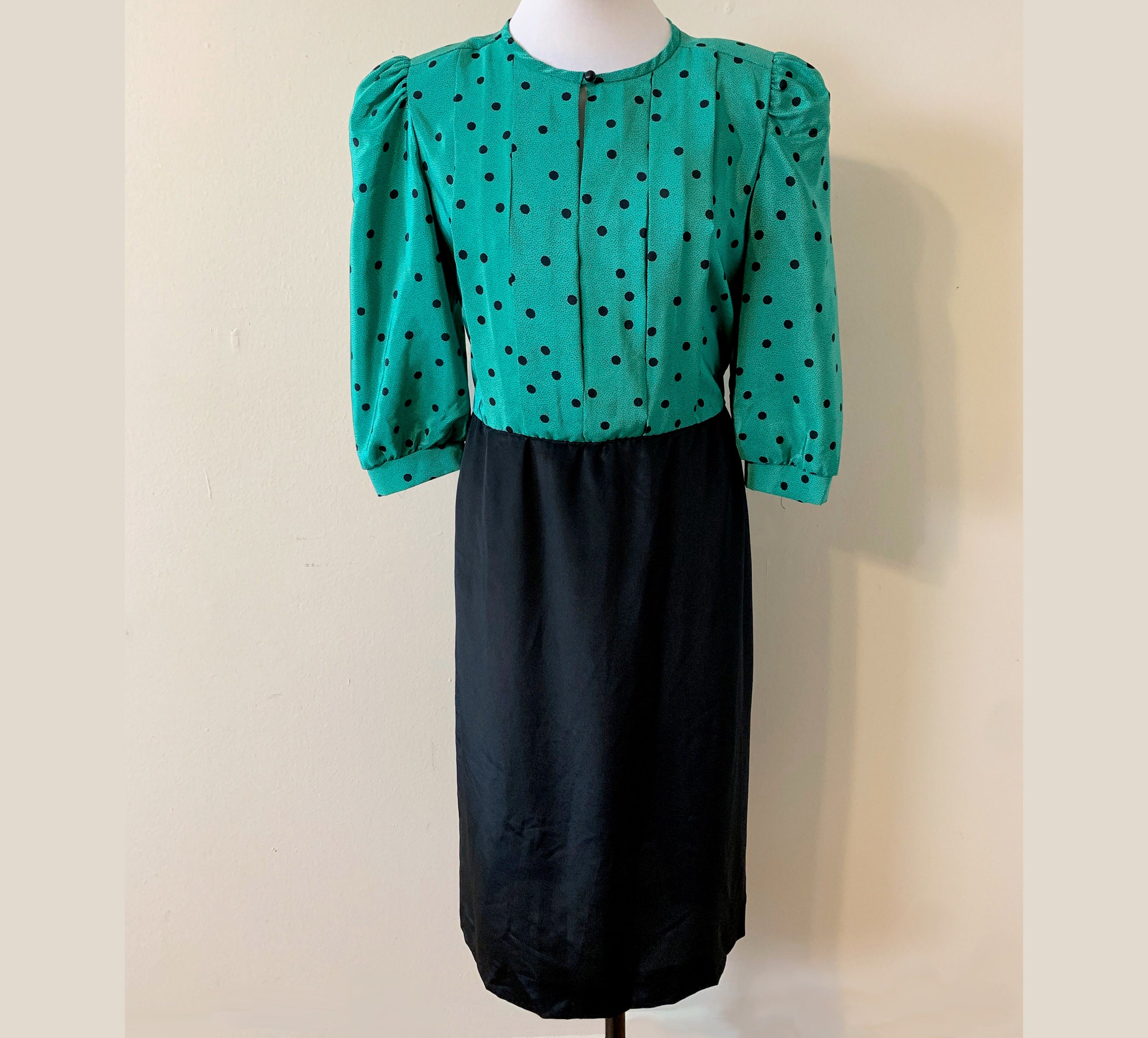 Vintage 1980's Polka Dot Dress - Etsy