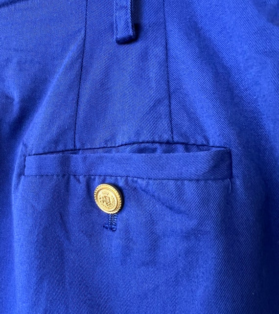 Vintage 1980's Blue Cotton Pleated Shorts - image 8
