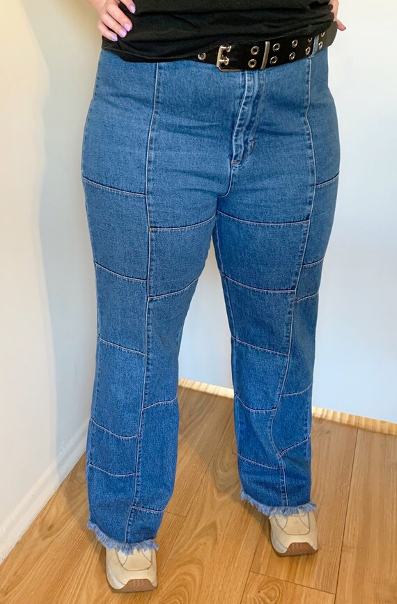 Vintage 1990's Patchwork Jeans - image 2