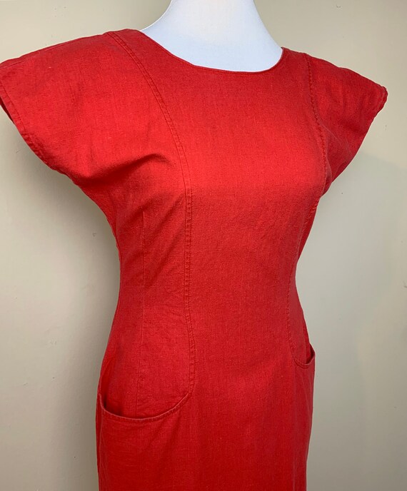 Vintage 1980's Red Summer Dress - image 3