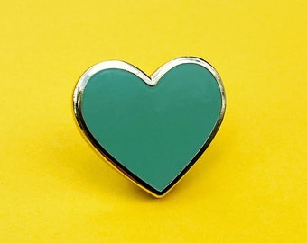 Pastel Turquoise Heart hard enamel pin badge, a great gift to show you love someone...