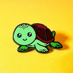 Turtle hard enamel pin badge, shell out on this quality pin!!