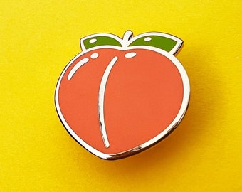 Peach Enamel Pin, Rose Gold Enamel Pin, Fun Enamel Pin, Isometric Enamel  Pin, Fruit Pin, Cute Pin 