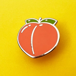 Peach hard Enamel pin badge, when your feeling peachy...