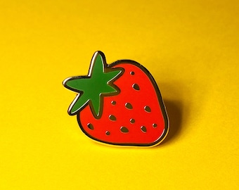 Cute little strawberry pin badge, a great gift for fruity friends..