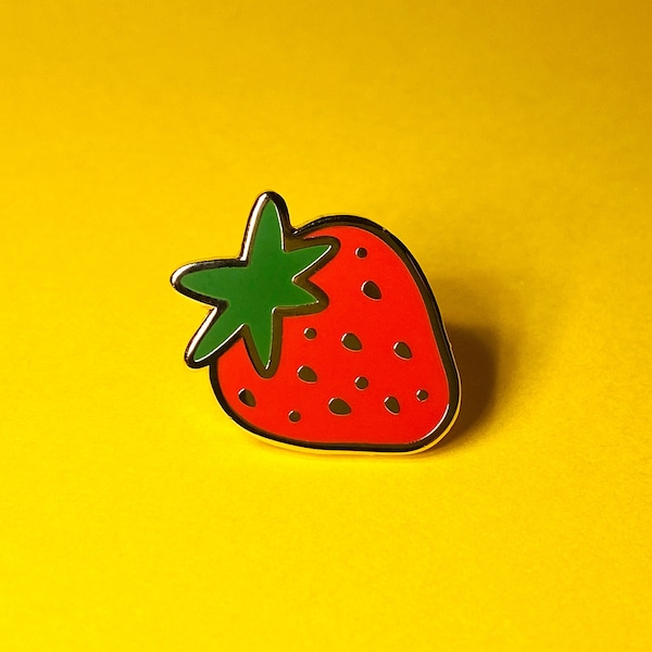 Cute little strawberry pin badge, a great gift for fruity friends..