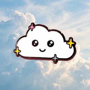 Notre badge en émail Little Fluffy Cloud Hard, le soleil brille toujours au-dessus des nuages !!
