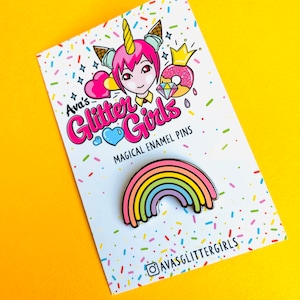 Rainbow pin badge pastel version in hard enamel great gift for those rainbow ravers...