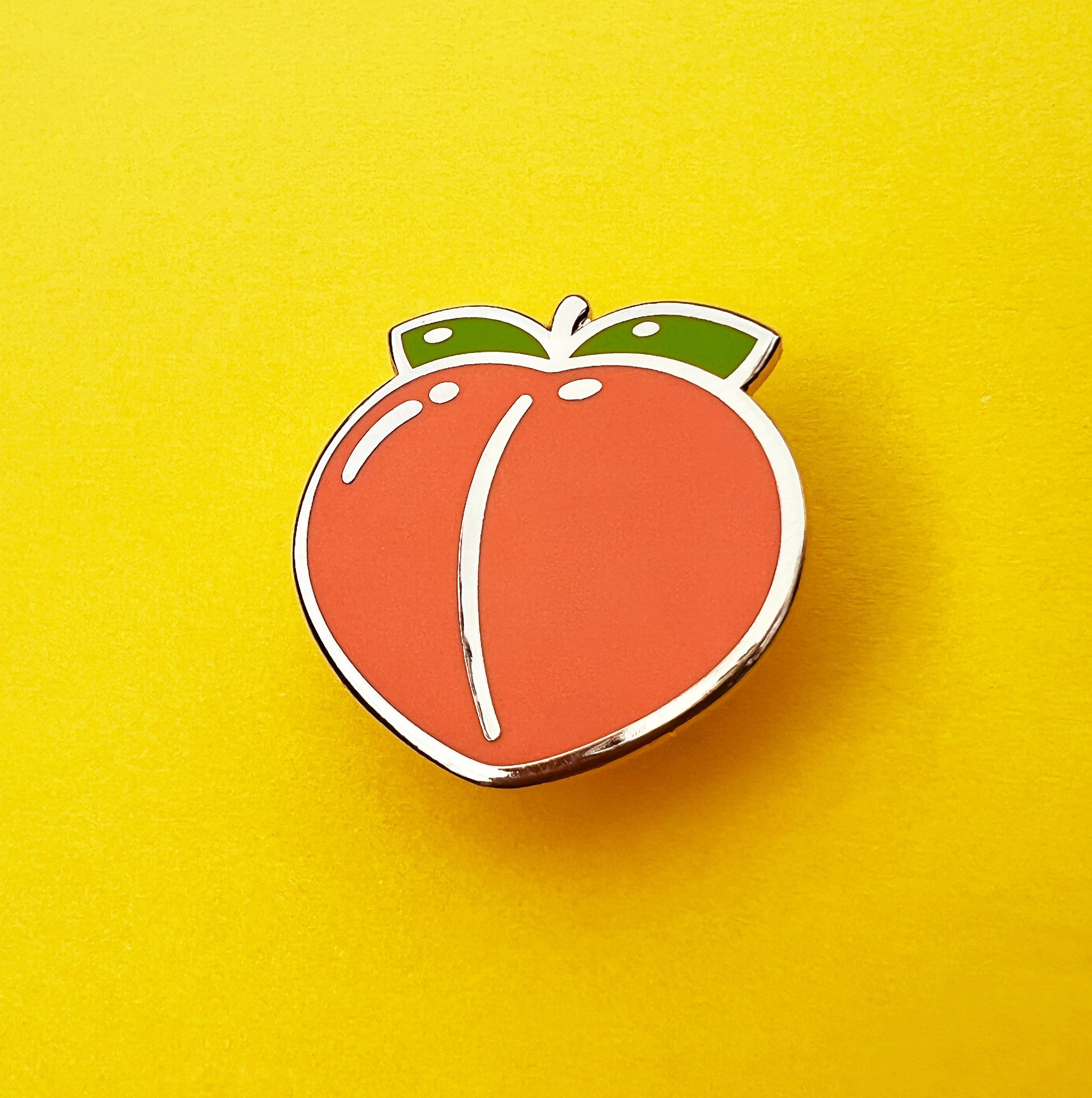 Peach hard Enamel pin badge, when your feeling peachy...