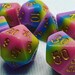 Unicorn dream DnD Dice Set, custom dice 7 piece translucent set RPG D&D Dungeons and Dragons Canada pathfinder polyhedral d20 critical roll