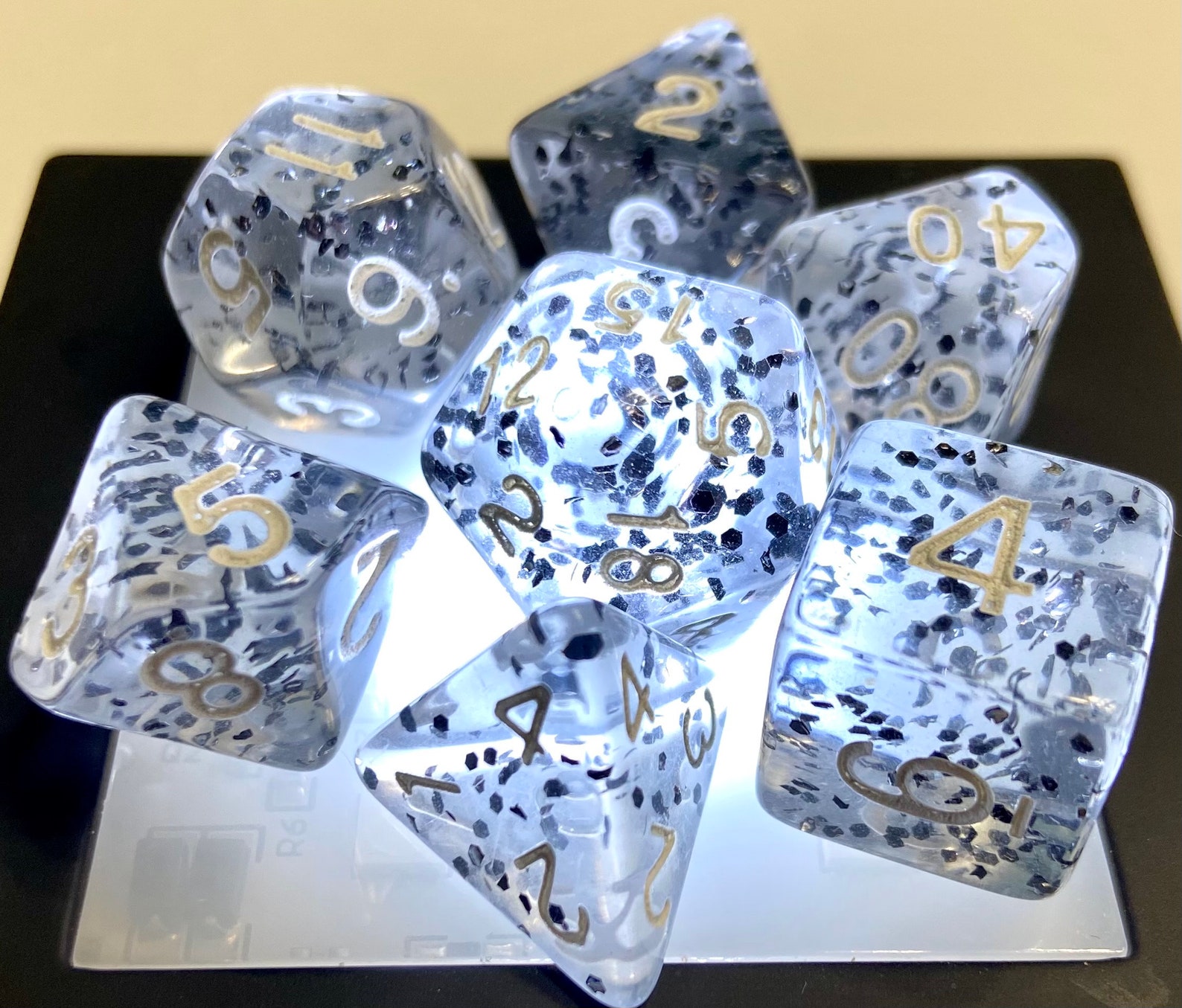 Tendril DnD Dice Set custom dice 7 piece translucent set RPG Etsy