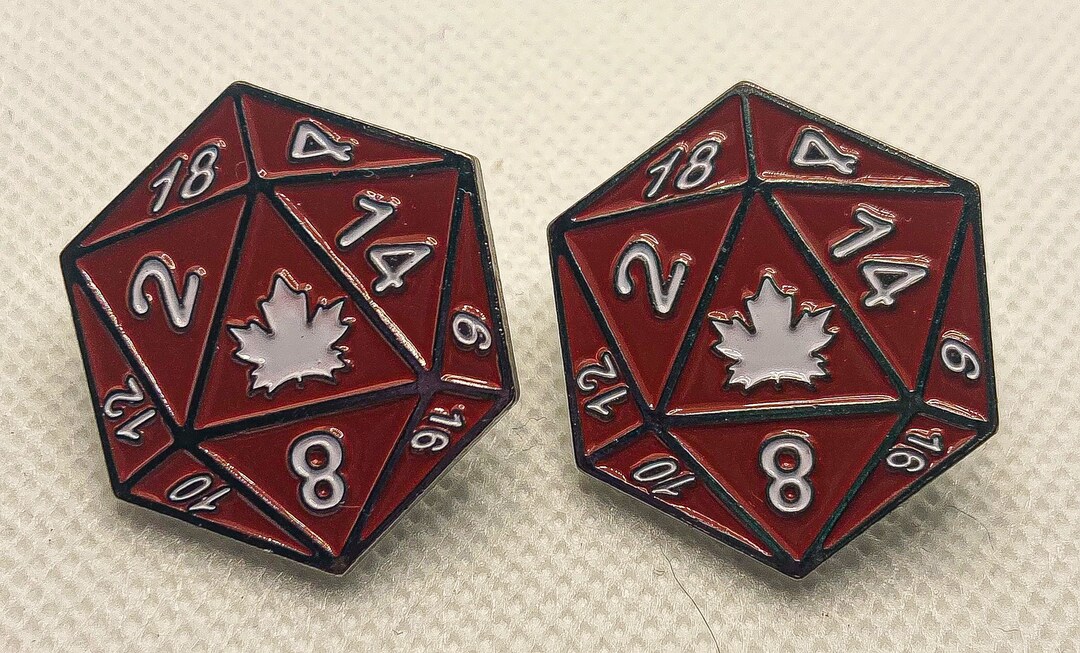 Canadian Dice Logo DND Enamel Pin,d&d Dice Enamel Pin, D20 Enamel Pins