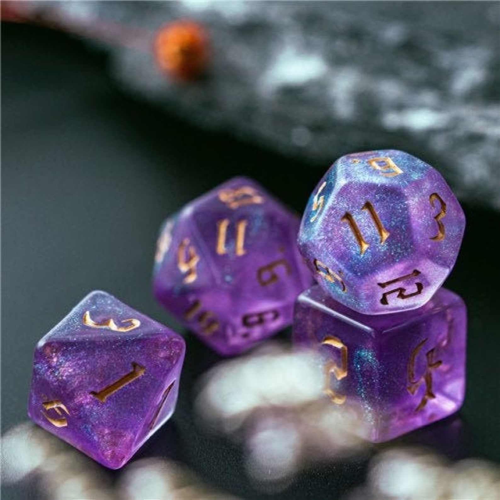 Feywild DnD Dice Set custom dice 7 piece translucent set RPG Etsy