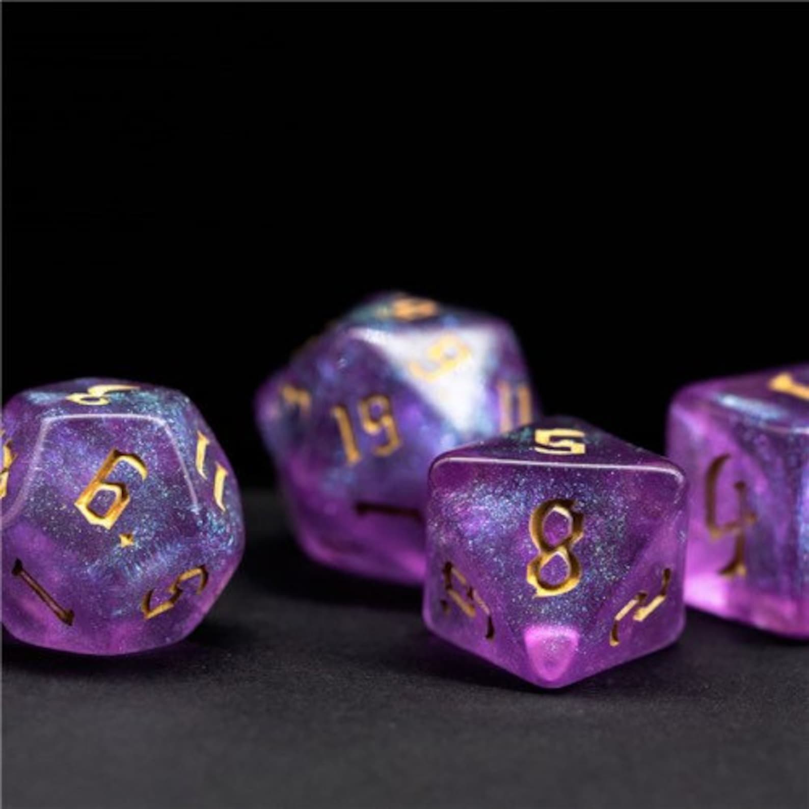 Feywild DnD Dice Set custom dice 7 piece translucent set RPG Etsy