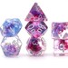 Purple rain DnD Dice Set, custom dice 7 piece translucent set RPG D&D Dungeons and Dragons Canada pathfinder polyhedral d20 critical roll