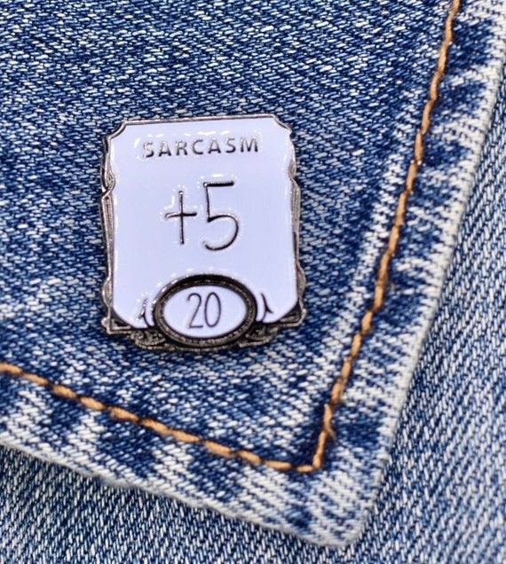 Sarcasm +5 DND enamel pin,D&D dice enamel pin, D20 enamel pins,Dungeons and Dragons Enamel Pin critical roll Canada