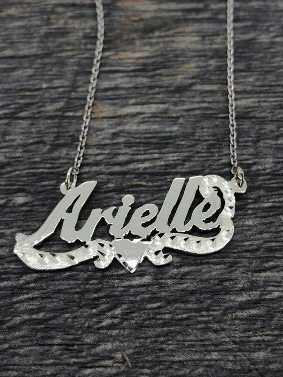 Sterling silver nameplate on sale necklace