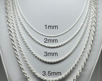 Silver Rope Chain - Etsy