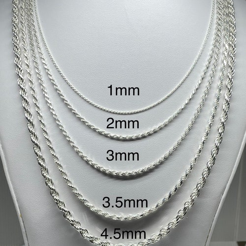 Omega Chain 925 Sterling Silver Necklace for Women Round - Etsy