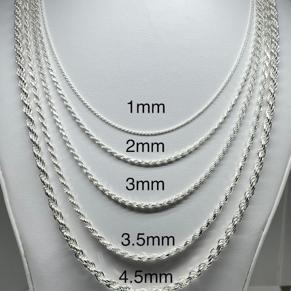 Silver Rope Chain - Etsy