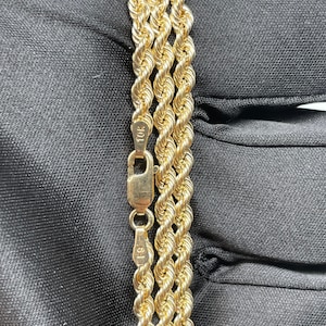 10KT GOLD ROPE CHAIN 4MM 16-24''10kt gold solid rope chain 4mm