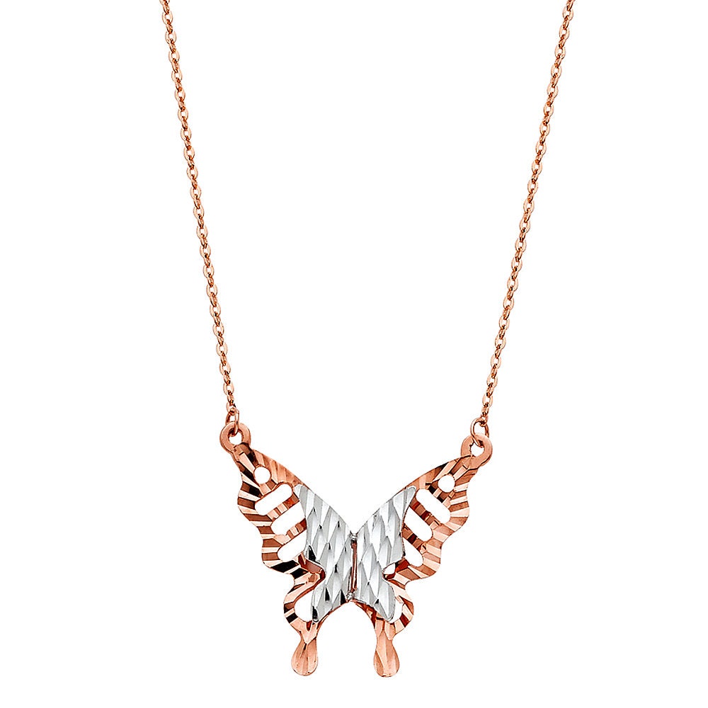 Two tone 2024 butterfly necklace