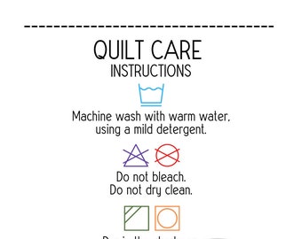 Care Instructions Quilt Etsy