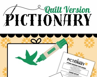 QUILT GAME, Quilt Version Pictionary, Digital Download, Quilt Games, Retreat Activities, Quilt Guild, QuiltyCobb