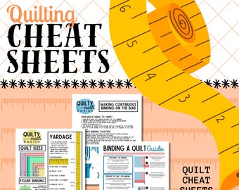 QUILT CHEAT SHEETS, Instant Download, Printable, Quilt Planner, Quilty Cobb