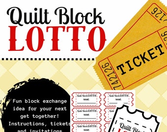 QUILT GIFT EXCHANGE, Quilt Block Lotto, Instant Digital Download, Printable Game for Retreats, Groups, Quilty Cobb