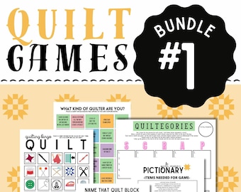 QUILT GAME, Game Bundle, Instant Digital Download, Printable Game Package, Quilty Cobb