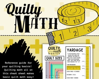 QUILT REFERENCE, Quilty Math Cheat Sheet, Instant Digital Download, Printable Cheat Sheet, Quilty Cobb