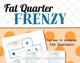 QUILT SPEL, Fat Quarter Frenzy, Gift Exchange, Instant Digitale Download, Afdrukbaar spel, Quilty Cobb